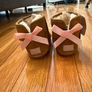 UGG Baby Boots with Bow - Tan New with tags.